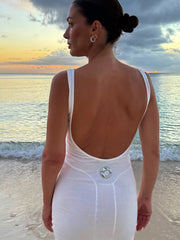 RIB SEAM TANK DRESS-WHITE SAND