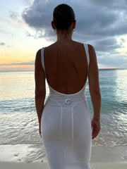 RIB SEAM TANK DRESS-WHITE SAND