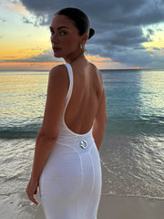 RIB SEAM TANK DRESS-WHITE SAND