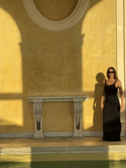 RIB SEAM TANK DRESS-BLACK