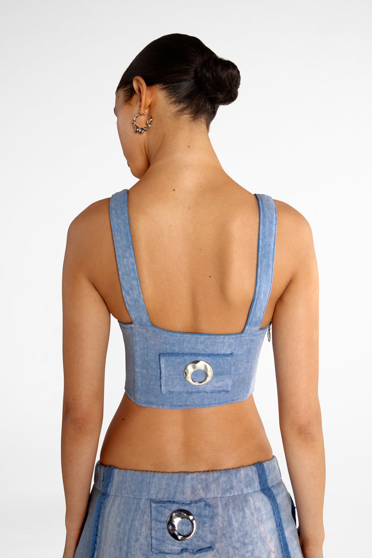 FLEECE CORSET IN BLUE MOON